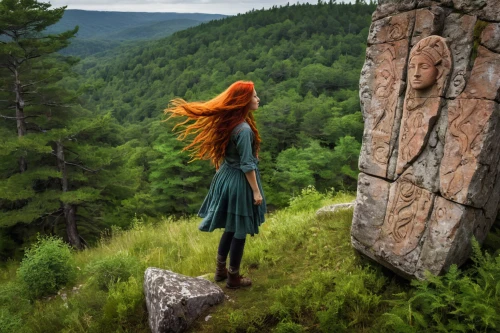 free wilderness,elbe sandstone mountains,girl with tree,people in nature,girl in a long dress,mystical portrait of a girl,valley of desolation,rapunzel,saxon switzerland,mountain spirit,celtic woman,the spirit of the mountains,little girl in wind,travel woman,trifels,carpathians,girl in a long,wilderness,elven,ore mountains,Conceptual Art,Fantasy,Fantasy 15
