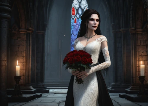 bridal clothing,wedding dress,wedding dresses,wedding gown,white rose snow queen,dead bride,bridal dress,gothic portrait,bridal,silver wedding,bride,widow flower,gothic dress,gothic woman,mother of the bride,gothic fashion,celtic queen,gothic style,vampire lady,vampire woman,Illustration,Black and White,Black and White 32