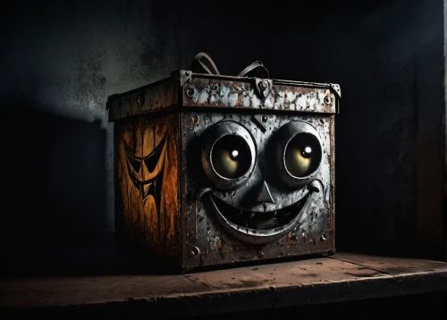 courier box,jack in the box,old suitcase,carton man,creepy clown,waste container,wooden mask,filing cabinet,cookie jar,crate,metal box,box camera,puppet theatre,letter box,metal cabinet,newspaper box,wooden box,play escape game live and win,horror clown,cardboard box,Illustration,Paper based,Paper Based 18
