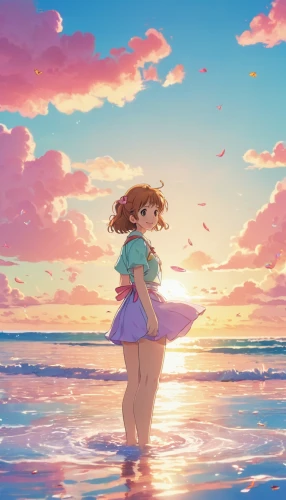 the beach pearl,summer background,dream beach,ocean,sun and sea,beach background,the endless sea,sea ocean,by the sea,seaside,summer day,sea-shore,summer evening,summer sky,beach scenery,ocean paradise,summer crown,open sea,summer,sea,Illustration,Japanese style,Japanese Style 02