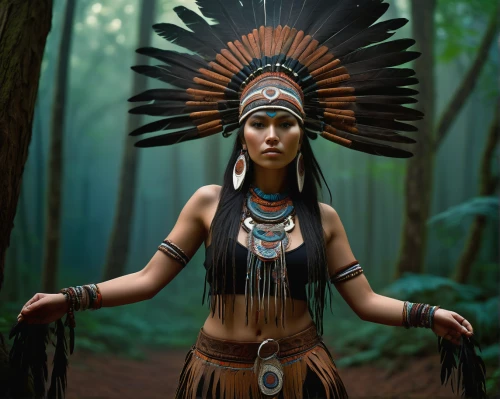 pocahontas,indian headdress,american indian,native american,the american indian,feather headdress,headdress,warrior woman,shamanic,tribal chief,shamanism,cherokee,native,ancient costume,indigenous culture,amerindien,first nation,indigenous,indigenous painting,war bonnet,Art,Classical Oil Painting,Classical Oil Painting 14