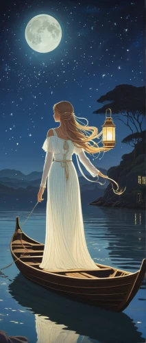 the night of kupala,girl on the boat,celtic woman,the sea maid,the girl in nightie,fantasy picture,adrift,girl on the river,moonlit night,celtic harp,night scene,jessamine,the blonde in the river,constellation swan,romantic scene,sea night,rusalka,moonbeam,world digital painting,lady of the night,Art,Artistic Painting,Artistic Painting 50