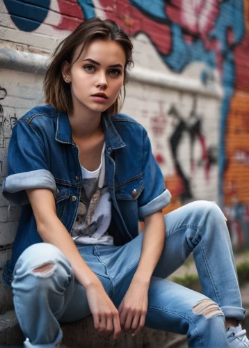 girl in overalls,denim,denim jacket,denim background,jean jacket,jeans background,denim jumpsuit,menswear for women,girl in t-shirt,denim fabric,young model istanbul,concrete background,sofia,grunge,denim jeans,girl sitting,urban,photo session in torn clothes,portrait photography,female model,Photography,Artistic Photography,Artistic Photography 03