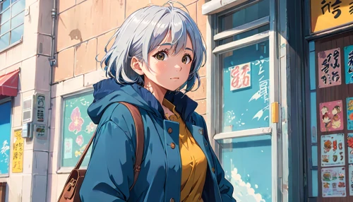 anime japanese clothing,ginko,yuki nagato sos brigade,piko,sakura background,aqua,convenience store,japanese sakura background,darjeeling,shopping street,kado,shopkeeper,nikko,anime cartoon,fuki,background images,background image,parka,love background,ginza,Anime,Anime,General