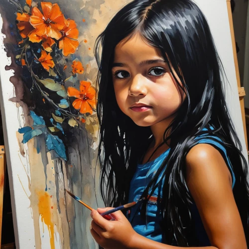 girl in flowers,girl picking flowers,flower painting,child portrait,oil painting,girl portrait,oil painting on canvas,art painting,mystical portrait of a girl,girl with cloth,little girl in wind,little girl with umbrella,little girl,portrait of a girl,photo painting,girl drawing,beautiful girl with flowers,the little girl,italian painter,meticulous painting,Conceptual Art,Fantasy,Fantasy 15