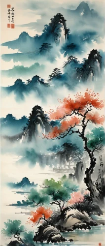 chinese art,japanese art,chinese clouds,oriental painting,cool woodblock images,japanese wave paper,luo han guo,yi sun sin,japanese waves,japanese floral background,mountain scene,woodblock prints,japan landscape,yangqin,xing yi quan,tong sui,yunnan,tsukemono,mountain landscape,hwachae,Illustration,Paper based,Paper Based 25