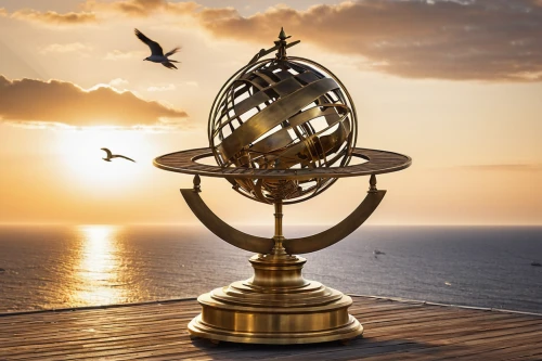 armillary sphere,orrery,sundial,mobile sundial,wind finder,golden candlestick,sun dial,yard globe,compass rose,magnetic compass,ship's wheel,waterglobe,ships wheel,wind rose,weathervane design,sea fantasy,globe,revolving light,nautical star,easter bell,Conceptual Art,Daily,Daily 04
