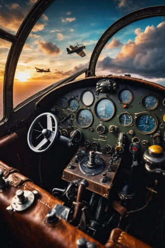 flight instruments,aviation,ultralight aviation,monoplane,general aviation,steering wheel,flight board,cockpit,flight engineer,glider pilot,stinson reliant,triplane,sunrise flight,gliding,steering,navigation,instrument panel,beechcraft model 18,air racing,light aircraft,Art,Classical Oil Painting,Classical Oil Painting 31