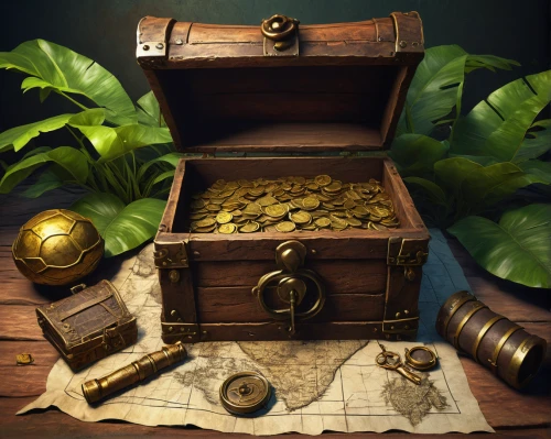 treasure chest,pirate treasure,collected game assets,music chest,apothecary,trinkets,treasure hunt,merchant,gold shop,attache case,treasure map,treasure house,treasure,treasures,golden pot,moneybox,antiquariat,windfall,savings box,sideboard,Art,Artistic Painting,Artistic Painting 21
