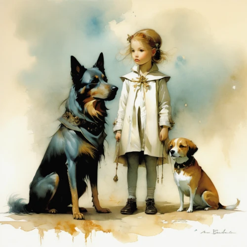 boy and dog,girl with dog,little boy and girl,dog illustration,kids illustration,companion dog,king shepherd,dog walker,the good shepherd,jack russell,dog breed,three dogs,color dogs,kid dog,walk with the children,stray dogs,shepherd,human and animal,canidae,walking dogs,Illustration,Realistic Fantasy,Realistic Fantasy 16