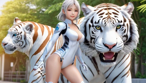 white tiger,white bengal tiger,asian tiger,anime 3d,siberian tiger,tigers,tigerle,lion white,royal tiger,tiber riven,3d fantasy,tiger,zebra,bengal tiger,blue tiger,tiger png,diamond zebra,big cats,animalia,exotic animals,Illustration,Japanese style,Japanese Style 01