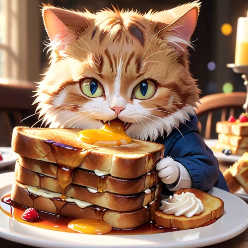 waffles,hotcakes,tea party cat,hot cakes,juicy pancakes,red tabby,hot cake,plate of pancakes,pancakes,french toast,pancake,blini,american pancakes,saganaki,waffle,feel like pancakes,grilled cheese,spring pancake,pancake week,stack cake,Anime,Anime,Cartoon