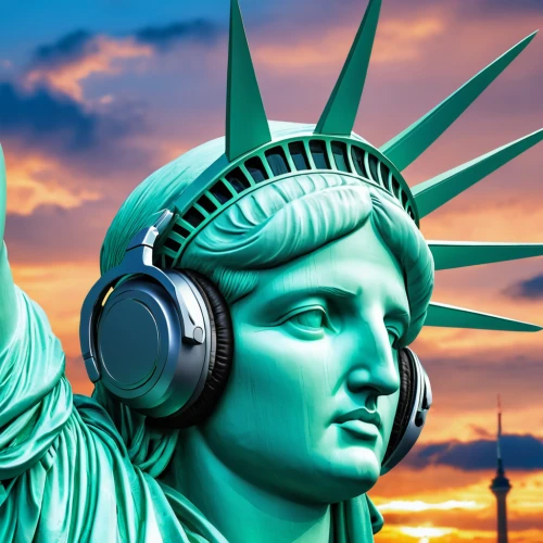liberty enlightening the world,statue of liberty,the statue of liberty,lady liberty,queen of liberty,listening to music,music is life,liberty,music background,liberty statue,blogs music,usa landmarks,music,electronic music,audiophile,headphone,music on your smartphone,disk jockey,dj equipament,music world,Photography,General,Realistic