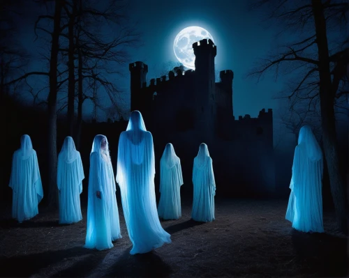 ghost castle,haunted castle,ice castle,halloween ghosts,haunted cathedral,witch house,haunted house,the haunted house,ice hotel,blue moon,ghosts,witch's house,paranormal phenomena,gost,ghost forest,haunt,fantasy picture,gravestones,grave stones,haunted,Conceptual Art,Daily,Daily 14