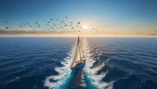 ship traffic jams,ship traffic jam,migration,sailing wing,sailing,take-off of a cliff,adrift,inflation of sail,trajectory,photo manipulation,open sea,sailing-boat,migrate,at sea,birds in flight,sailing blue yellow,animal migration,ship travel,leaving your comfort zone,image manipulation,Photography,General,Commercial