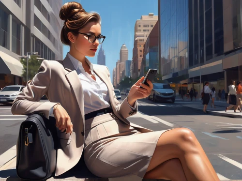 woman holding a smartphone,woman sitting,world digital painting,businesswoman,white-collar worker,bussiness woman,business woman,sprint woman,girl sitting,business girl,girl studying,sci fiction illustration,office worker,modern office,mobile device,city ​​portrait,business women,travel woman,women in technology,girl at the computer,Conceptual Art,Sci-Fi,Sci-Fi 23