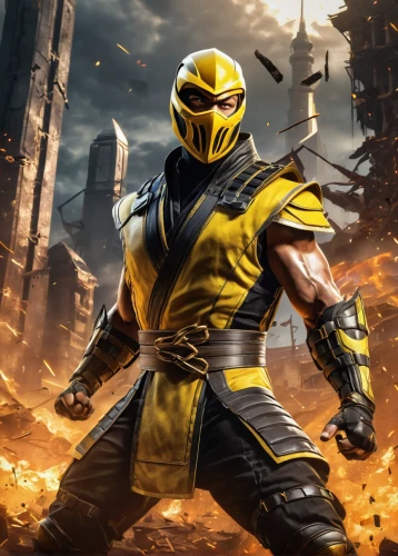scorpion,kryptarum-the bumble bee,spartan,iron mask hero,bumblebee,yellow hammer,cleanup,yellow jacket,shredder,wasp,mercenary,warrior east,destroy,erbore,massively multiplayer online role-playing game,scarab,golden mask,falcon,yellow,warlord,Conceptual Art,Sci-Fi,Sci-Fi 06