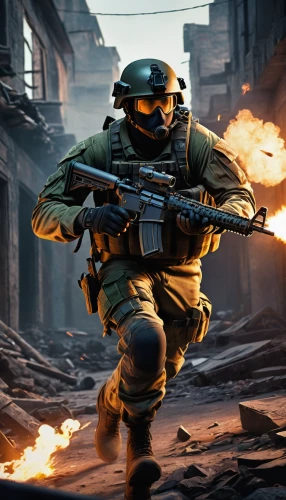 fuze,patrol,combat medic,mobile video game vector background,assault,battlefield,m4a1 carbine,m4,submachine gun,aaa,paratrooper,eod,infantry,shooter game,combat,cleanup,smoke background,vietnam,game illustration,assault rifle,Illustration,American Style,American Style 11