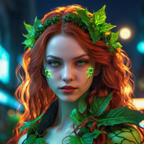 poison ivy,background ivy,dryad,green wreath,ivy,elven flower,faery,fae,flora,faerie,merida,girl in a wreath,celtic queen,fantasy portrait,vanessa (butterfly),the enchantress,elven,spring leaf background,linden blossom,anahata,Photography,General,Realistic