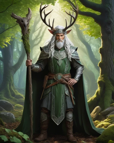 druid,male elf,northrend,druid grove,forest man,wood elf,woodsman,elven forest,dane axe,manchurian stag,druids,elk,odin,nördlinger ries,norse,dwarf sundheim,elven,gandalf,viking,fantasy portrait,Illustration,Realistic Fantasy,Realistic Fantasy 18