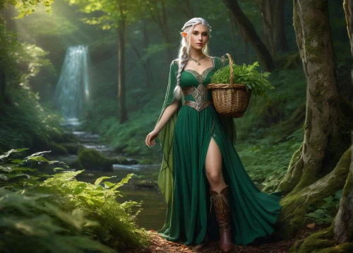 fantasy picture,dryad,elven forest,elven,faerie,fantasy art,fantasy portrait,faery,the enchantress,druid,sorceress,wood elf,elven flower,celtic queen,fae,fantasy woman,celtic woman,rusalka,fairy tale character,anahata,Art,Classical Oil Painting,Classical Oil Painting 10