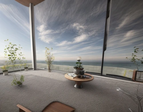 sky apartment,penthouse apartment,3d rendering,sky space concept,modern living room,modern room,dunes house,roof landscape,window with sea view,great room,livingroom,window covering,virtual landscape,interior modern design,observation deck,living room,roof terrace,concrete ceiling,the observation deck,render,Interior Design,Living room,Modern,German Minimalism