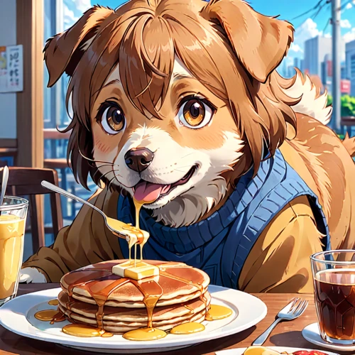 pancake,berlin pancake,plate of pancakes,pancakes,spring pancake,dog cafe,american pancakes,beef pancake,waffle,small pancakes,waffles,juicy pancakes,stuffed pancake,dog illustration,dorayaki,crepe,hamburger,diner,blini,big hamburger,Anime,Anime,Realistic