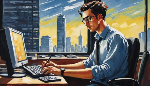 man with a computer,white-collar worker,computer business,girl at the computer,sysadmin,computer addiction,network administrator,stock trader,night administrator,office worker,administrator,telework,it business,freelancer,computer,office automation,computing,hardware programmer,switchboard operator,stock exchange broker,Art,Artistic Painting,Artistic Painting 37