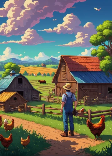 farm background,farm landscape,farms,farm,rural,the farm,chicken yard,farmstead,farm set,farmer,chicken farm,agricultural,red barn,farm pack,agriculture,rural landscape,game illustration,farming,farmer's market,barnyard,Conceptual Art,Fantasy,Fantasy 03