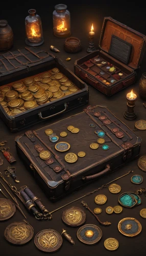 trinkets,collected game assets,treasure chest,apothecary,pirate treasure,runes,inventory,set of icons,advent market,tealights,magic grimoire,candlemaker,fairy tale icons,music chest,attache case,crown chocolates,gold shop,treasures,potions,icon set,Conceptual Art,Daily,Daily 18