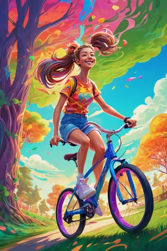 woman bicycle,bicycle,bicycle ride,biking,bicycling,artistic cycling,cycling,bicycle riding,bike ride,girl with a wheel,floral bike,world digital painting,cyclist,bike,bike riding,little girl in wind,pedal,racing bicycle,scooter riding,bicycles,Conceptual Art,Oil color,Oil Color 23