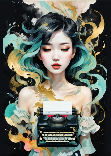 typewriter,writer,typewriting,writing-book,illustrator,sci fiction illustration,typing machine,to write,world digital painting,write,mystical portrait of a girl,author,the girl studies press,digital illustration,writing about,learn to write,spiral notebook,computer art,book cover,notebook,Conceptual Art,Daily,Daily 21
