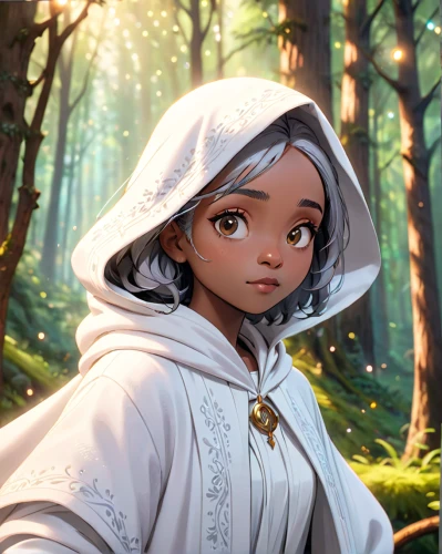 cg artwork,little red riding hood,fantasy portrait,game illustration,fae,lily of the field,red riding hood,mystical portrait of a girl,in the forest,forest background,elven,tiana,lilly of the valley,willow,forest clover,fairy tale character,mowgli,lily of the desert,natura,portrait background,Anime,Anime,Cartoon