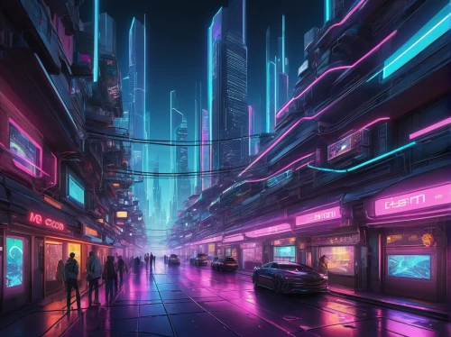 cyberpunk,futuristic landscape,neon lights,colorful city,neon light,cityscape,shinjuku,neon arrows,fantasy city,tokyo city,neon,neon ghosts,futuristic,scifi,city lights,neon coffee,alleyway,cyberspace,ultraviolet,vapor,Conceptual Art,Daily,Daily 02