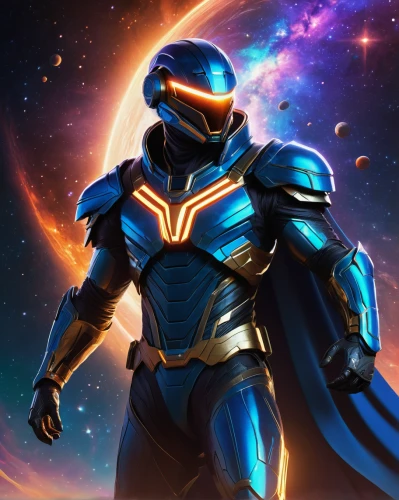 nova,andromeda,sigma,bot icon,dark blue and gold,meteor,knight star,alien warrior,emperor of space,nebula guardian,knight armor,edit icon,robot icon,core shadow eclipse,steel man,symetra,thanos infinity war,thanos,halo,show off aurora,Illustration,American Style,American Style 12