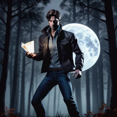 man holding gun and light,investigator,digital compositing,night administrator,game illustration,photoshop manipulation,halloween poster,sci fiction illustration,halloween background,visual effect lighting,moonshine,photo manipulation,human halloween,game art,werewolves,woodsman,wolfman,big moon,slender,farmer in the woods,Unique,Paper Cuts,Paper Cuts 02