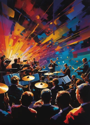 orchestra,big band,philharmonic orchestra,symphony orchestra,berlin philharmonic orchestra,orchesta,orchestral,musical dome,musicians,music band,musical ensemble,brass band,orchestra division,musical background,symphony,college band,violinists,jazz club,orchestra pit,musical paper,Conceptual Art,Oil color,Oil Color 02