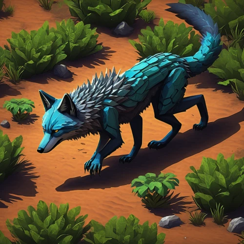 desert fox,forest dragon,south american gray fox,sand fox,constellation wolf,cynorhodon,stegosaurus,low poly,posavac hound,australian kelpie,painted dragon,emerald lizard,low-poly,kelpie,terrestrial animal,ankylosaurus,grey fox,rex cat,australian stumpy tail cattle dog,coyote,Illustration,Paper based,Paper Based 21