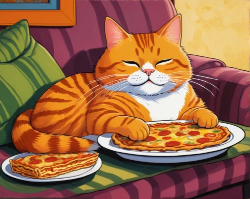 red tabby,placemat,cat vector,pizza,pizzeria,cartoon cat,firestar,red cat,slices,cat cartoon,domestic cat,cat resting,pizza service,tabby cat,pizza box,the pizza,slice of pizza,saganaki,tea party cat,cat food,Illustration,American Style,American Style 07