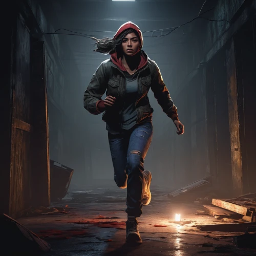 nora,game art,croft,game illustration,renegade,girl with gun,cg artwork,pedestrian,girl with a gun,red hood,huntress,parka,concept art,woman holding gun,clementine,a pedestrian,female runner,sci fiction illustration,echo,action-adventure game,Illustration,Realistic Fantasy,Realistic Fantasy 36