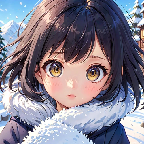 winter background,snowy,in the snow,winter clothing,snow drawing,playing in the snow,winter clothes,snowflake background,snow scene,christmas snowy background,snow,heterochromia,snow cherry,snow slope,snowfall,winter,snow ball,winter dream,christmas snow,parka,Anime,Anime,Traditional