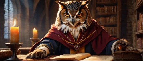 scholar,reading owl,librarian,magistrate,tutor,magus,gryphon,boobook owl,hogwarts,regulorum,academic,fawkes,magic grimoire,merlin,tyto longimembris,knowledgeable,bookkeeper,owl,albus,author,Art,Classical Oil Painting,Classical Oil Painting 40