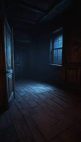 a dark room,creepy doorway,dark cabinetry,abandoned room,visual effect lighting,wooden floor,the threshold of the house,haunted house,the haunted house,attic,nightlight,live escape game,penumbra,cold room,assay office in bannack,dark cabinets,scene lighting,blue room,doll's house,3d render,Art,Classical Oil Painting,Classical Oil Painting 21