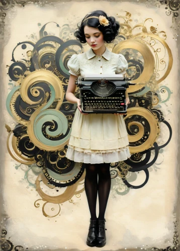 vintage girl,typewriter,typewriting,postal elements,digital scrapbooking,digiscrap,vintage doll,vintage woman,love letter,vintage background,alice,the gramophone,music box,gramophone,a letter,image manipulation,vintage theme,victorian lady,telephone operator,vintage ilistration,Conceptual Art,Daily,Daily 08