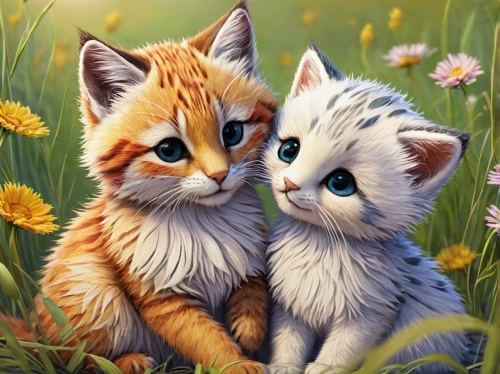 cute animals,kittens,baby cats,cat lovers,cute cat,cute cartoon image,two cats,felines,kawaii animals,cat love,little boy and girl,dog - cat friendship,cute animal,sweethearts,ginger kitten,sweeties,tenderness,twin flowers,beautiful couple,two friends,Conceptual Art,Daily,Daily 34