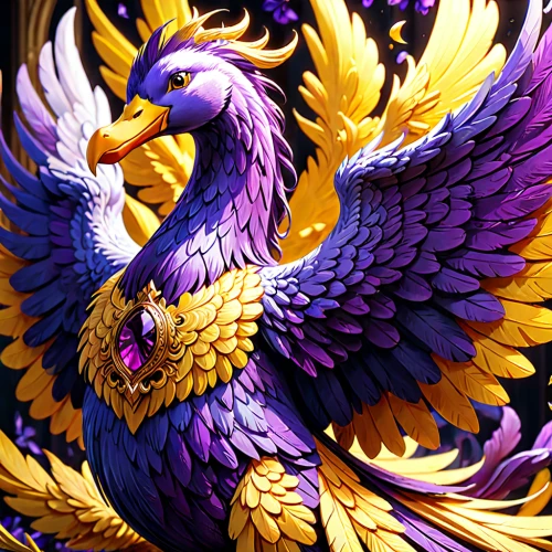 purple and gold,phoenix rooster,gold and purple,gryphon,golden dragon,imperial eagle,griffon bruxellois,garuda,an ornamental bird,mongolian eagle,ornamental bird,golden eagle,purple,eagle illustration,eagle,phoenix,pegasus,firebird,purple wallpaper,heraldic animal,Anime,Anime,General