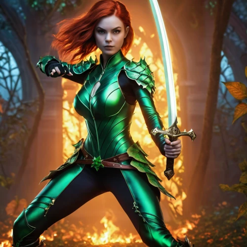 patrol,cleanup,aa,aaa,defense,female warrior,massively multiplayer online role-playing game,awesome arrow,green,swordswoman,monsoon banner,heroic fantasy,the enchantress,huntress,green aurora,wall,blade of grass,darth talon,green wallpaper,cg artwork,Photography,General,Realistic