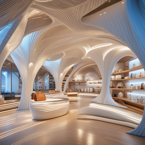 futuristic architecture,ufo interior,futuristic art museum,ice hotel,bookshelves,vaulted ceiling,jewelry（architecture）,celsus library,bookstore,sky space concept,ceiling lighting,salt bar,ceiling construction,penthouse apartment,book store,interior design,ceiling ventilation,bookshelf,concrete ceiling,loft,Photography,General,Realistic