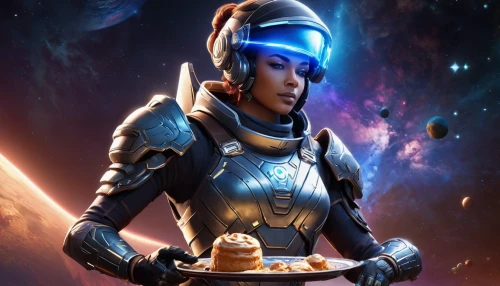 symetra,chef,pandebono,woman holding pie,thirteen desserts,quark tart,andromeda,cg artwork,bb8,droid,koeksister,admiral von tromp,emperor of space,valerian,dosa,nova,woman with ice-cream,star kitchen,sufganiyah,rum baba,Conceptual Art,Fantasy,Fantasy 27