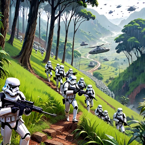 storm troops,cg artwork,patrols,stormtrooper,patrol,imperial shores,imperial,invasion,federal army,sci fiction illustration,guards of the canyon,clones,star wars,starwars,pathfinders,troop,sci fi,concept art,empire,terraforming,Anime,Anime,Realistic